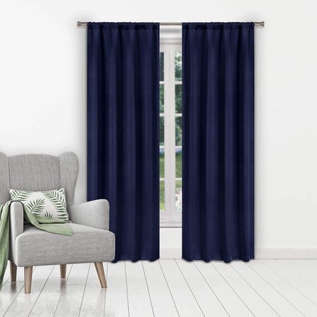 BLACKOUT 365 Blackout 365 IRA 15004D=12 Blackout Curtains - Window Curtain Panel Set - Solid - 2 Panels - 38"W x 84"L - Navy Blue IRA 15004D=12